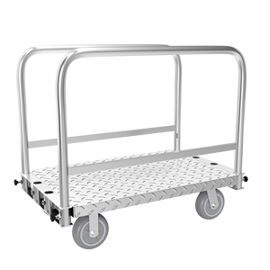 2in1 प्लेटफॉर्म ट्रक भारी ड्यूटी लंबर कार्ट, स्टील पैनल हैंडकार्ट 1 फ्रंट और 2 साइड हैंडरेल को धक्का - Product Image 1