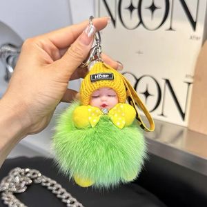 Porte-clés pendentif ours en fourrure <span class=keywords><strong>de</strong></span> <span class=keywords><strong>renard</strong></span> véritable, super doux, en peluche, en coton PP lavé, pour voiture, poupée, accessoire <span class=keywords><strong>de</strong></span> <span class=keywords><strong>sac</strong></span> - Product Image 2