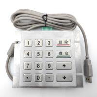 Tahan air, tahan debu, IP65, baja tahan karat, terpasang di logam, 16 tombol, USB PS/2, untuk penggunaan luar ruangan, mendukung braille, keypad