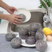 Brosse en spirale à récurer en acier inoxydable à bas prix pour brosses métalliques en acier inoxydable de cuisine épurateur en acier inoxydable