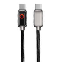 Cable de Carga Rápida Tipo-C a Tipo-C con Luz Intermitente de Siete Colores y Blindaje Trenzado PD240W para Computadora, Auriculares y Tabletas