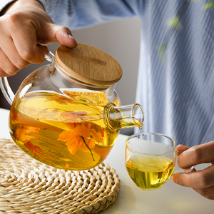 Bình Đựng Nước Thủy Tinh Có Nắp Tre Bình Thủy Tinh Borosilicate Và Ấm Trà Thủy Tinh - Product Image 5