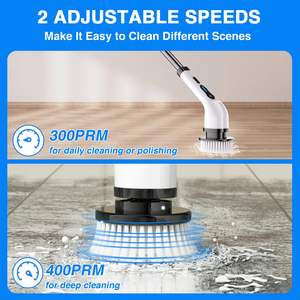 USB Rechargeable <strong>Electric</strong> Spin Scrubber <strong>Cleaning</strong> <strong>Brush</strong> Long Handle 9 <strong>Brush</strong> Sink Bathroom Bathtub Cleaner Cleans <strong>Brushes</strong> - Product Image 3