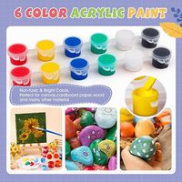 5 pots de peinture vides avec couvercle, 1 bande de 5 ml, avec 2 ensembles de pinceaux