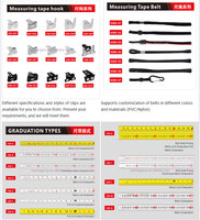 KEMING Mètre à ruban rétractable en acier robuste, haute précision, double échelle (pouces et mètres), avec verrouillage coulissant, outils de mesure manuels