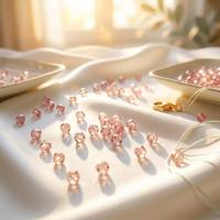 Großhandel Rosen-Pfirsich AB Kristall Bicone Strass 4mm Facettierte Aufnäh-Glasperlen für Kleidung Stickerei Schmuck DIY