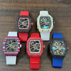 Factory Direct Sales RM67-02 style Men <b>Watch</b> 7.8mm Ultra-thin Carbon Fiber <b>Skeleton</b> <b>Automatic</b> Mechanical Wristwatch - Product Image 2