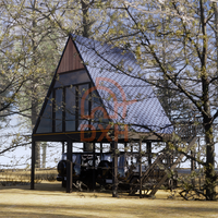 Maison de plage économique de luxe, préfabriquée, modulaire, pliable, en forme de triangle, résistante aux ouragans, prête à l'emploi
