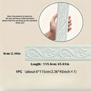 Autocollant mural 3D auto-adhésif pour plinthe – Bordure décorative facile à poser pour fond TV et cadres <span class=keywords><strong>de</strong></span> portes, accent <span class=keywords><strong>de</strong></span> décoration intérieure - Product Image 6