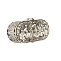 Support de chandelier de voyage juif personnalisé pour Shabbat, en métal argenté nickelé, avec logo personnalisé, pour 2 bougies
