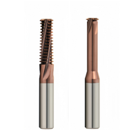 Fraiseurs à fileter en carbure monobloc AlTiN personnalisables ODM/OEM, outil de filetage complet NPT/NPTF, système américain à 60 degrés, CNC