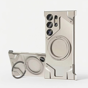 2025 trường hợp Para cho <span class=keywords><strong>Iphone</strong></span> sang trọng kim loại điện thoại trường hợp S24 siêu bìa chất lượng cao xoay khung từ trong suốt Bìa - Product Image 1