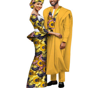 Service personnalisé vêtements africains hommes <span class=keywords><strong>Agbada</strong></span> 3 pièces ensemble chemise pantalon avec broderie vêtements Dashiki - Product Image 2