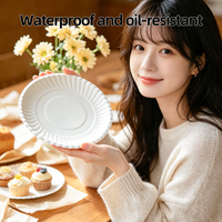 Assiettes en papier rondes classiques écologiques de 6 pouces, 1000 pièces, blanches, non enduites, jetables, pour fêtes et desserts, en vrac