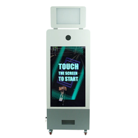 Photomaton instantané pour fêtes avec écran tactile 43 pouces, structure métallique, mini PC I7 8+256, compatible caméra et imprimante, blanc