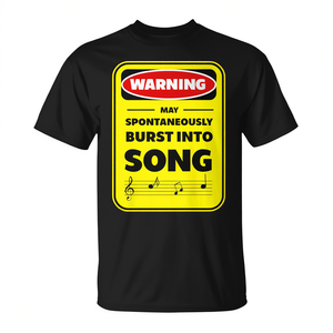 T-shirt Premium con Avvertenza: Potrebbe Emettere Spontaneamente un Canto - T-shirt Promozionale Premium - Product Image 2