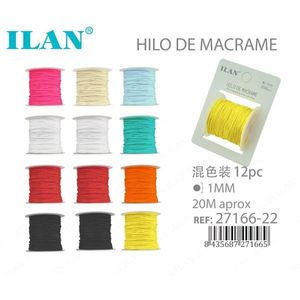 Filo per macramè Ilan 1 mm, circa 20 m, set multicolore per lavori artigianali - Product Image 3