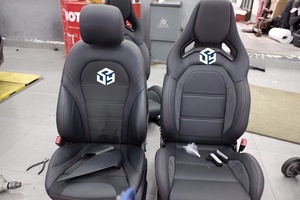Para mercedes-benz A45 CLA45 W176 W177 AMG Recaro <span class=keywords><strong>asientos</strong></span> <span class=keywords><strong>de</strong></span> cubo <span class=keywords><strong>de</strong></span> cuero negro <span class=keywords><strong>asientos</strong></span> delanteros <span class=keywords><strong>de</strong></span> doble fila con calefacción (costura roja) - Product Image 6
