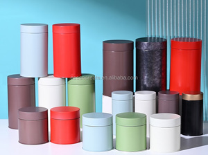 Boîtes en fer blanc gris <span class=keywords><strong>bleu</strong></span> vert rouge Emballage Sérigraphie personnalisée pour thé en vrac Poudre Bonbons Biscuits - Product Image 3