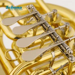 <span class=keywords><strong>Euphonium</strong></span> en Si bémol à <span class=keywords><strong>4</strong></span> clés plates, corps en laiton jaune, finition laquée or et <span class=keywords><strong>pistons</strong></span> en acier inoxydable pour orchestres scolaires - Product Image 4