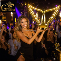 Support à bouteilles LED personnalisé en acrylique en forme d'ailes d'ange pour discothèque, bar, lounge, présentoir de service VIP