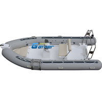 Bateau ponton CE 4.8m RIB480A 16ft coque rigide gris clair hypalon bateau de sauvetage de pêche gonflable RIB480 à vendre