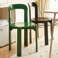 Chaise Rey en contreplaqué gris et bois de hêtre, chaise de salle à manger empilable rouge pour café, tabouret de bar Rey, chaise de salle à manger