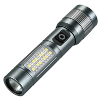 Lampe torche multifonctionnelle de secours anti-explosion, zoom télescopique, ultra-mince, haute luminosité, lumière d'avertissement COB d'urgence