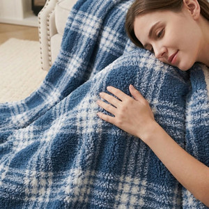 Manta Sherpa Ecológica al por Mayor, Suave, de Doble Capa, de Felpa, Gruesa, de Poliéster, para Invierno - Product Image 2