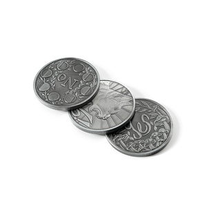 Moneda de desafío de Metal de gato de seta de plata con pistola en relieve personalizada - Product Image 2