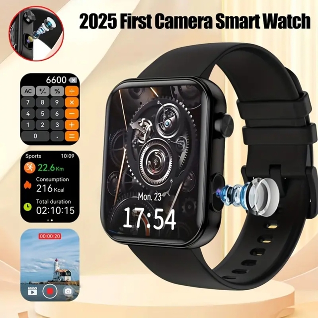 New 512M Memory Smart Watch With Camera Video Recording, Health Monitoring Sports Fitness Waterproof Smartwatch P51