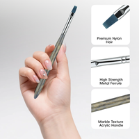 Offre Spéciale – Kit de 7 Pinceaux à Ongles Professionnels Personnalisables avec Logo, Manche en Acrylique Texture Marbre, pour Salon de Manucure