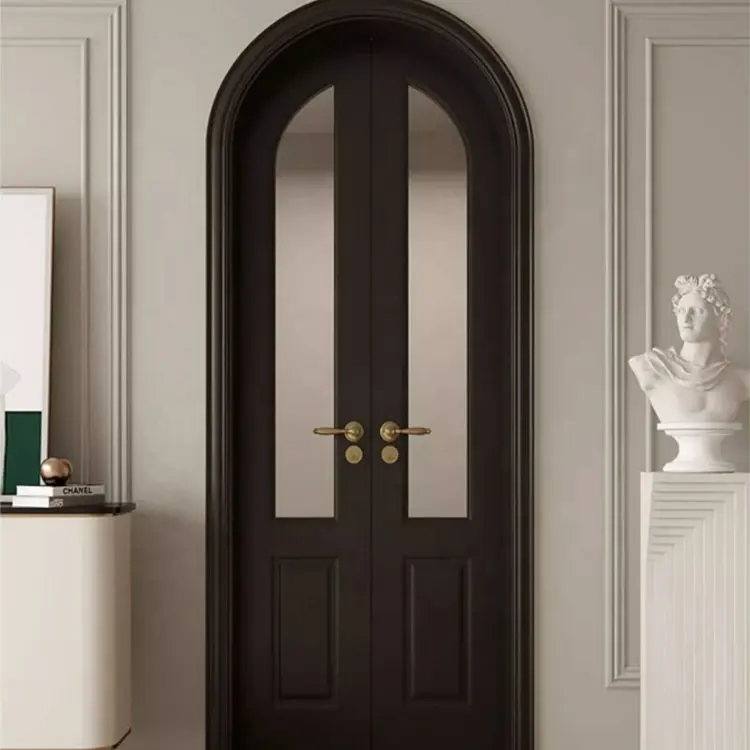 Grosir cat komposit kayu polos putih ruang tamu kamar tidur pintu busur pintu terbuka pintu Perancis pintu melengkung