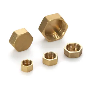 Cheap price female threads pipe end cap brass hex head end stop fitting for air gas water pipe line