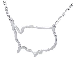 Collier de <span class=keywords><strong>carte</strong></span> de pays de style bohème en argent sterling 925 personnalisé 50 états <span class=keywords><strong>carte</strong></span> des états-<span class=keywords><strong>unis</strong></span> plaqué rhodium pierre principale en zircon - Product Image 3