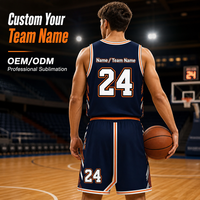 Ensemble de maillots de sport professionnels personnalisés bleu roi, imprimés par sublimation 3D, en maille, uniformes sportifs OEM/ODM pour équipes