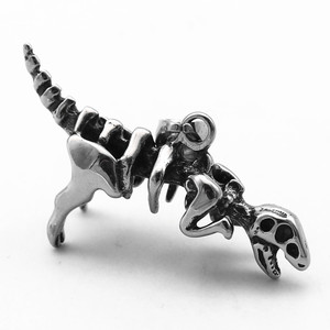 Yunnique – collier avec pendentif squelette de dinosaure en acier titane, bijoux unisexes en acier inoxydable, style Punk, Design géométrique - Product Image 4