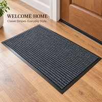 Tapis de porte HM tissé, écologique, antidérapant, avec envers en PVC, en polyester, à rayures doublement côtelées, pour entrées de maison, tailles personnalisées, emballage inclus