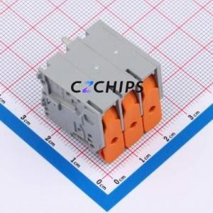 2606-1103/010-000 Spring Terminal Block Through hole Component (THT),P=7.5mm Connector 7.5mm Gray Through Hole 3P - Product Image 2