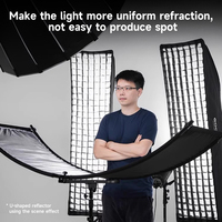Réflecteur incurvé en forme de U KAZHI 180x60cm ou 100x50cm avec support, argent, noir, blanc, or, réflecteur diffuseur pour photographie