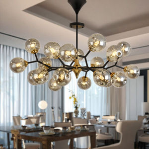 Lustre boule de verre doré de luxe moderne, luminaire d'intérieur pour la cuisine, le salon, la chambre à coucher et les hôtels - Product Image 5