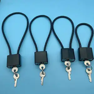 Cerradura de cable de 8 pulgadas de buena calidad, cerradura de pistola de color rojo/negro con llave antioxidante