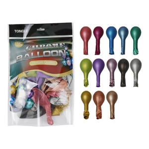 Bóng bay Latex bơm khí Helium hình đám cưới, sinh nhật, nhà máy sản xuất, màu vàng kim loại, bạc, 10 inch, bóng bay mạ Chrome - Product Image 2