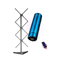 Ventilateur projecteur holographique 3D mural 65 cm, lot de 3 ventilateurs holographiques 3D HD pour mur, ventilateur projecteur holographique 3D