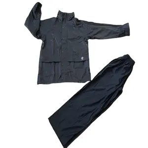 high quality cheap black pvc two piece raincoat