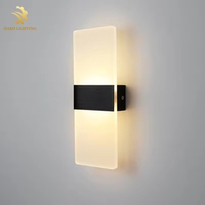 Lampu Dinding LED kotak panjang logam, lampu dinding Hotel hitam emas, lampu LED persegi panjang, lampu dinding dalam ruangan untuk kamar tidur, lorong, Hotel - Product Image 3
