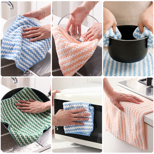 マイクロファイバーパイナップルチェッカーコーラルベルベットタオルキッチンクリーニングキッチン皿布 - Product Image 4