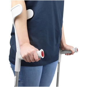 Stampelle per adulti (x2 pz) Ortopediche in alluminio con contrappesi larghi Grigie KMINA K10006 - Product Image 3
