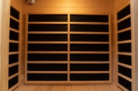 Sauna de infrarrojos lejanos para 3 personas, de madera de hemlock, espectro completo, para spa en casa, suministro de fábrica.