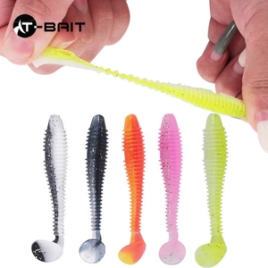 10 unids/bolsa de hilo de cola en T cebo suave cebo ficticio invertido captura de pez perca mandarín etiquetado Texas hundimiento lento pequeño gusano suave - Product Image 5